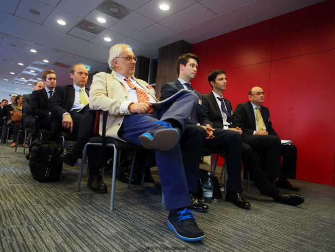 Baross Pál, a HuGBC elnöke a Build2Gether Green Retrofit konferencián; kép © Katona Csilla